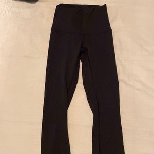 High waisted black Lululemon leggings high rise crop size 0